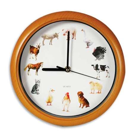 Horloge musicale animaux de la ferme