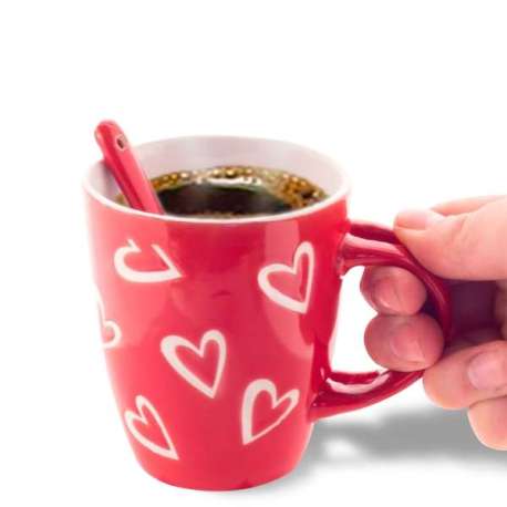 Mug coeurs et petite cuillère