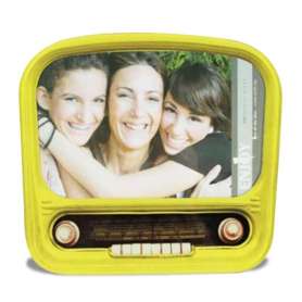 Cadre photo forme radio vintage en verre