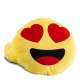 Coussin forme de Smiley avec yeux en cœur