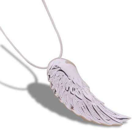 Collier argenté avec pendentif forme d’aile d’ange