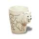 Tasse 3D céramique avec dessin chien loup
