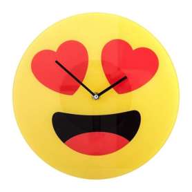 Horloge murale émoji amoureux Emoticone coeur