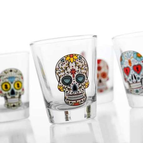 Set de 4 verres à shot Calavera shooter