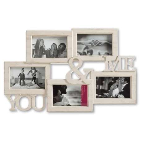 Cadre photo Coconut You & Me blanc vieilli