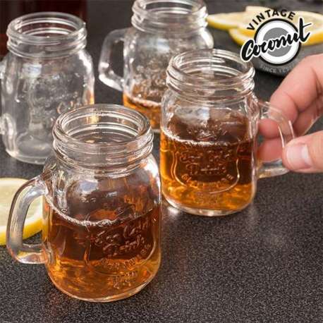 4 verres shooters mini-Carafes Vintage