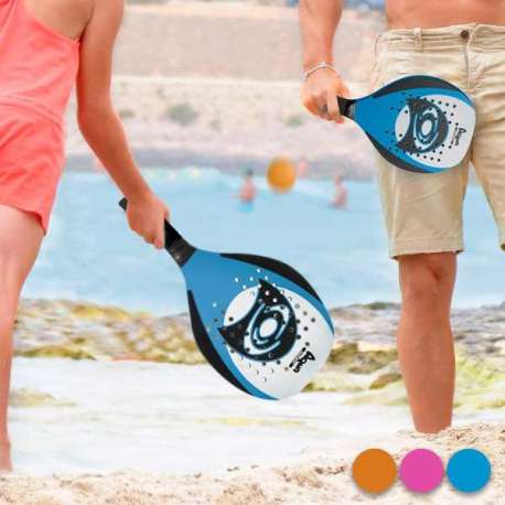 2 Raquettes de Plage en bois Aqua