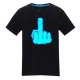 T-shirt à motif doigt d’honneur phosphorescent