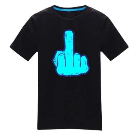 T-shirt à motif doigt d’honneur phosphorescent