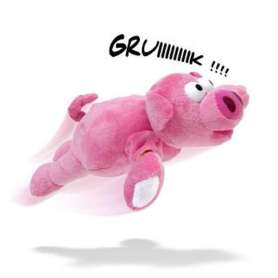 Cochon rose à catapulter