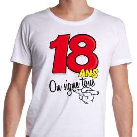T-shirt 18 ans avec feutre pour dédicaces personnalisées