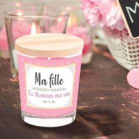 Bougie parfumée en verre « ma fille tu illumines ma vie »