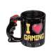 Tasse thermoréactive I love gaming à poignée joystick 