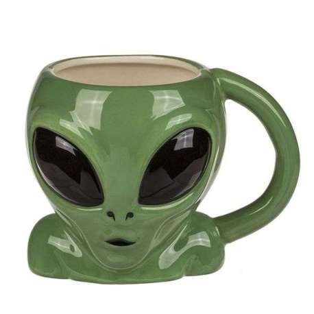 Tasse tête extra terrestre verte