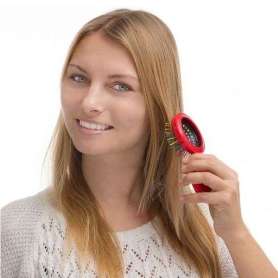 Brosse à cheveux de poche à miroir 