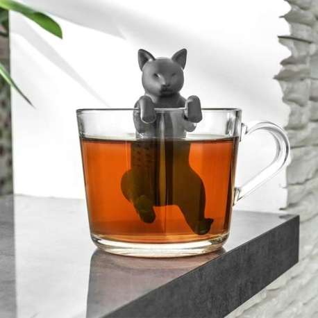 Infuseur à thé chat perché sur la tasse 