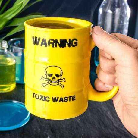 Tasse baril de déchet toxique warning toxic waste 