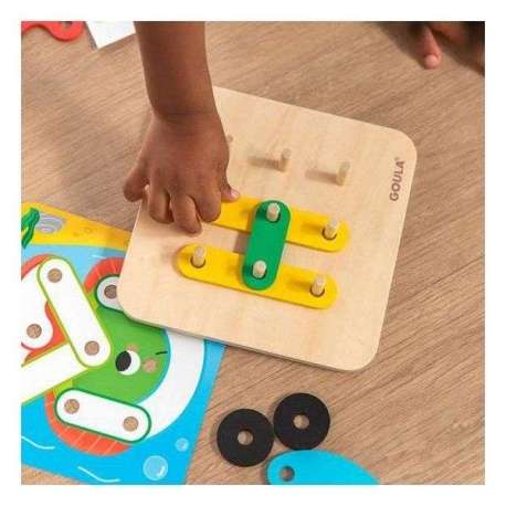 Jouets éducatifs en bois pour enfants Couleur et forme Jeu d'appariement  pour apprendre la pensée logique-(cercle)