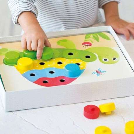 Jeu en bois et carton apprentissage des couleurs