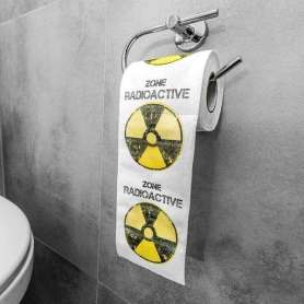 Rouleau de papier toilettes à pictogramme « zone radioactive »