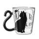 Mug motif musique chat avec poignée queue de l’animal