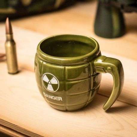 Tasse grenade pictogramme danger vert