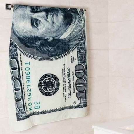 Serviette de bain billet de 100 dollars