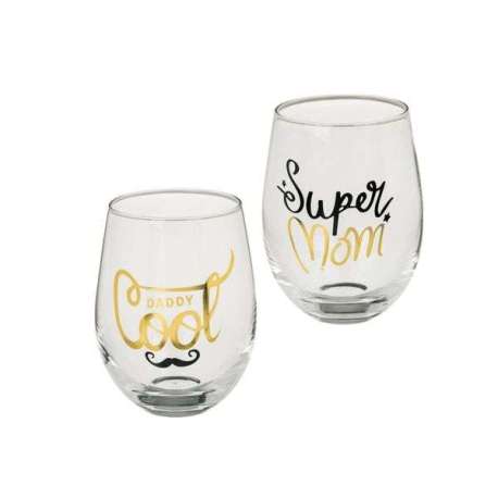 Set de 2 verres Daddy cool et Super mom 