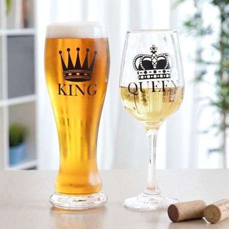 Duo de verres queen et king 