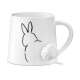 Mug lapin qui réfléchit à queue 3D 