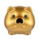 Tirelire cochon doré à LED et à caméra espion WIFI surveillance audio bidirectionnel 