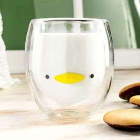 Verre à Double Paroi Motif Canard: Boisson Élégante pour Amoureux de la Nature