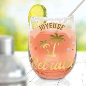 Verre à Inscription 'Joyeuse Retraite': Célébrez cette Nouvelle Étape avec Élégance