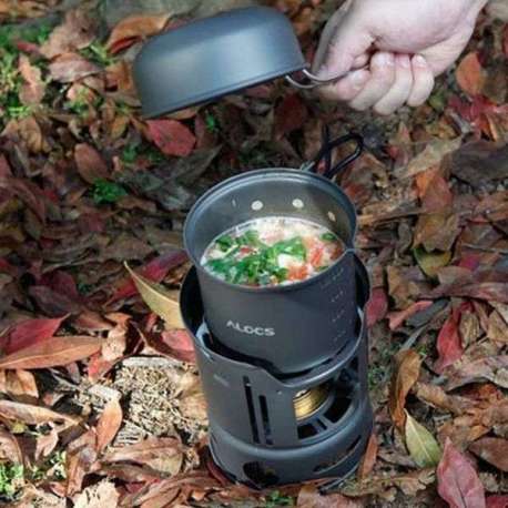 Kit réchaud à alcool et casseroles pour trekking 