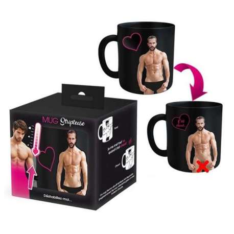 Tasse Thermoréactive Strip Tease: Révélez une Homme Nu avec Chaleur - Surprise Audacieuse